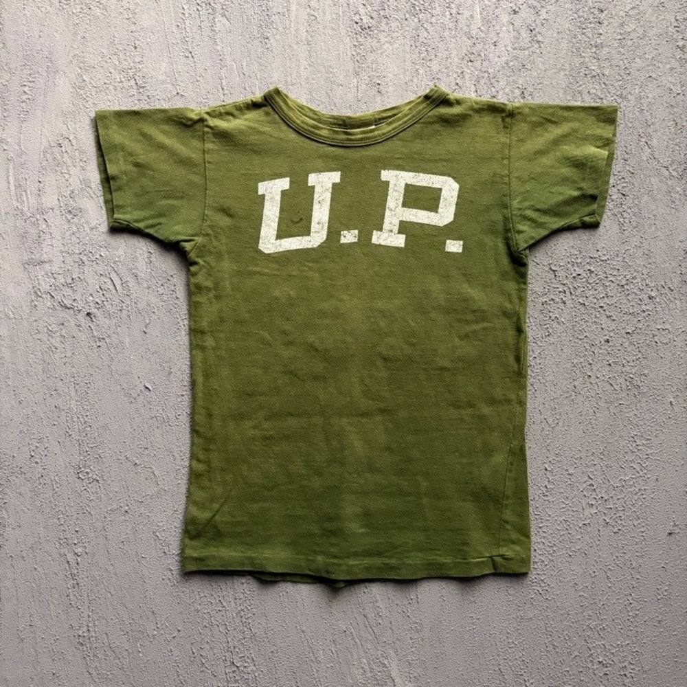 Denim Dungaree T Shirt Large 140CM Green U.P. Japan Baby Tee